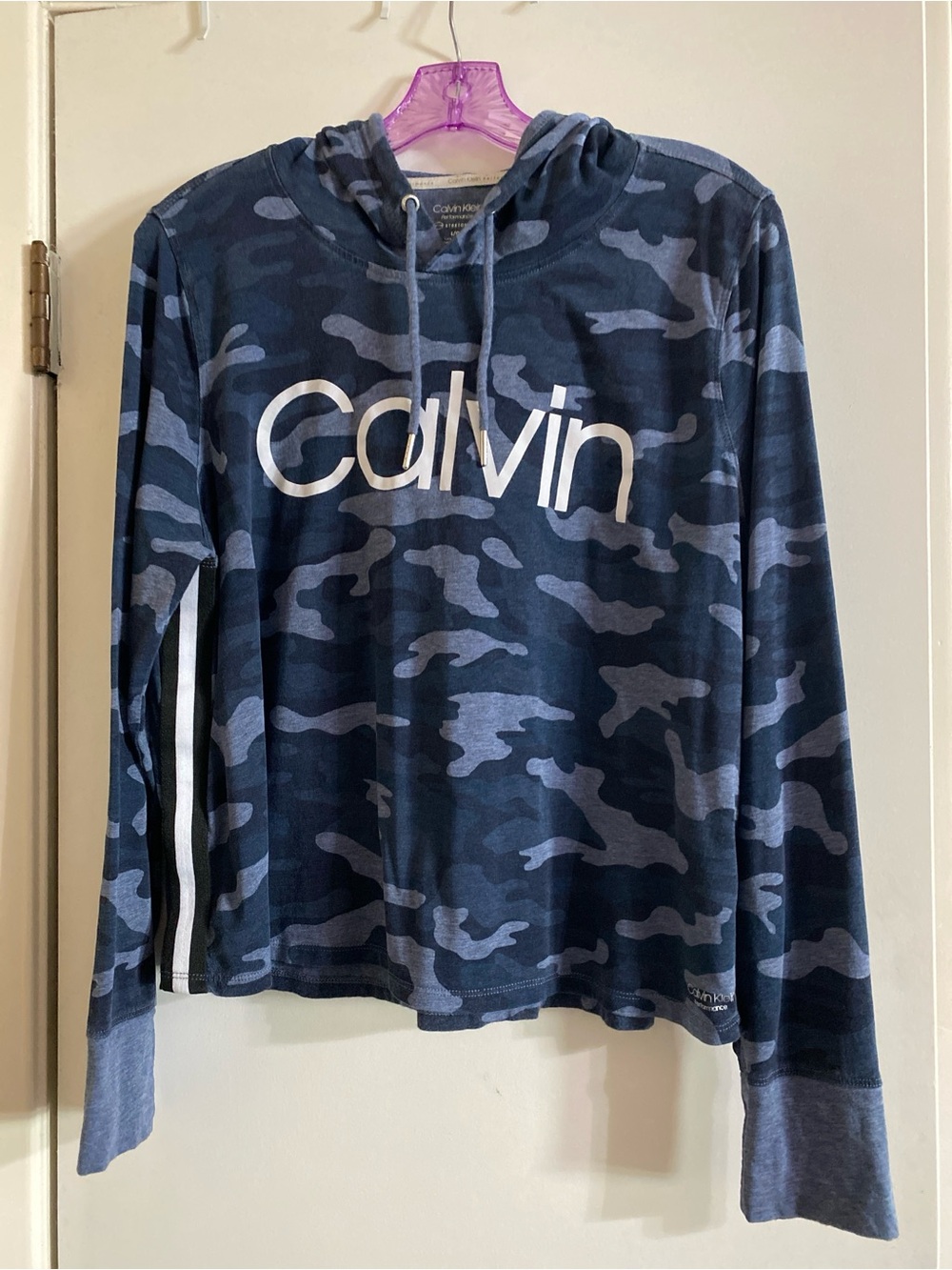 Calvin Klein Blue Camo Pullover Hoodie